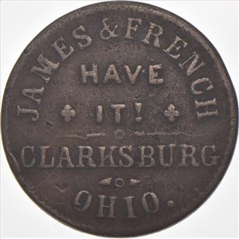 1873 James & French Civil War Token R-6 OH 170B