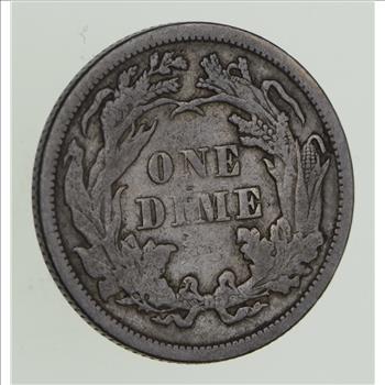 1874 Seated Liberty Silver Dime - Sharp