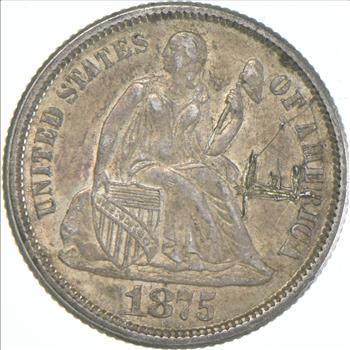 1875 Seated Liberty Dime