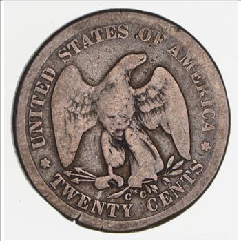 1875-CC Seated Liberty 20 Cent Piece- CARSON CITY