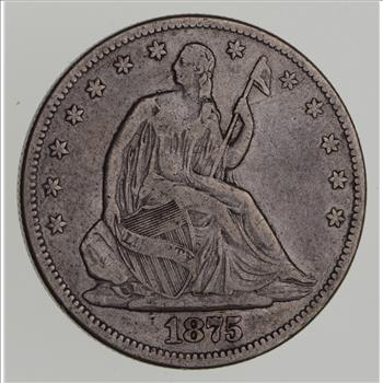 1875-CC Seated Liberty Half Dollar - Circulated