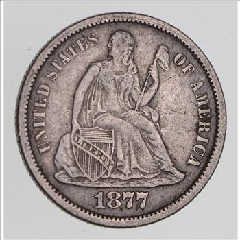 1877-CC Seated Liberty Dime - Circulated