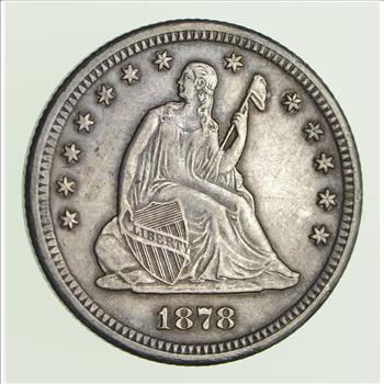 1878-CC Seated Liberty Quarter - Sharp