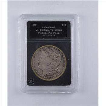 1880 Morgan Silver Dollar Beauifully Displayed