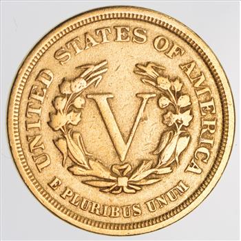 1883 24K Gold Plated 'Racketeer' Liberty V Nickel  - Great History