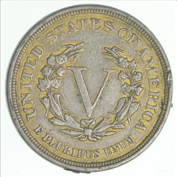 1883 24K Gold Plated 'Racketeer' Liberty V Nickel  - Great History