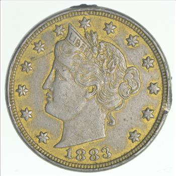 1883 24K Gold Plated 'Racketeer' Liberty V Nickel  - Great History