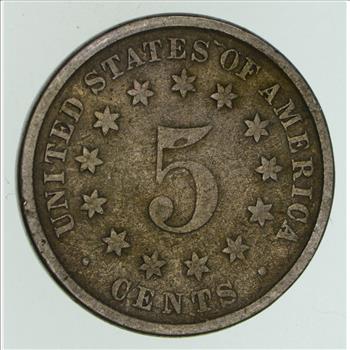 1883/2 3 Over 2 Shield Nickel - RARE - Circulated