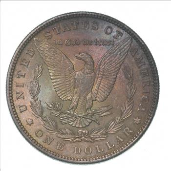 1885 Morgan Silver Dollar Toned Great Rainbow Color!