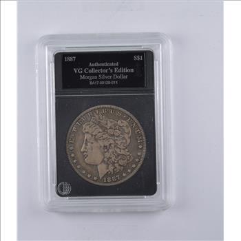 1887 Morgan Silver Dollar Beauifully Displayed
