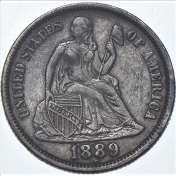 1889 Seated Liberty Dime - Love Token