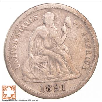 1891 Seated Liberty Silver Dime