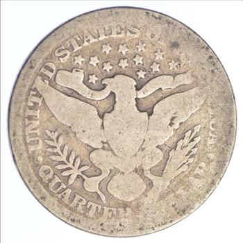 1898 Liberty Barber 90% Silver US Quarter