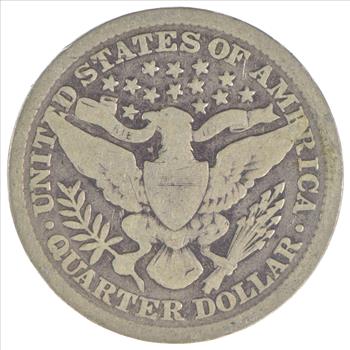 1898 Liberty Barber 90% Silver US Quarter - Reduced S&H