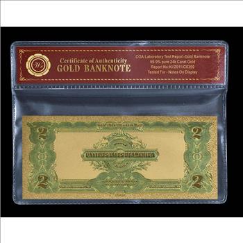1899 Series $2 US Gold- Beautifully Displayed Replica Bank Note