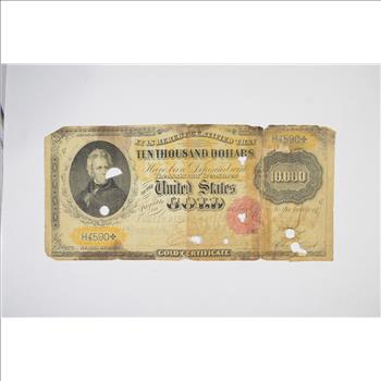 1900 $10,000 United States Gold Certificate - Large Note
