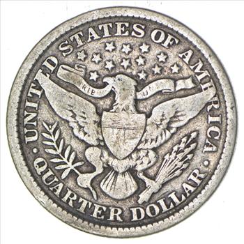 1900 Liberty Barber 90% Silver US Quarter