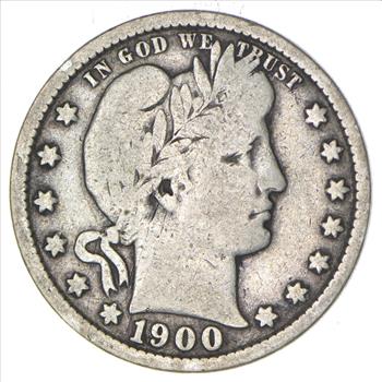 1900 Liberty Barber 90% Silver US Quarter