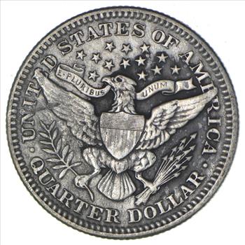 1904 Liberty Barber 90% Silver US Quarter