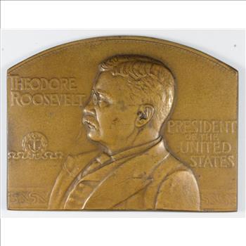 1907-Dated Theodore Roosevelt - Hampton Roads Bronze Plaque