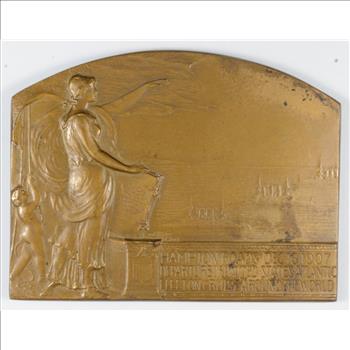 1907-Dated Theodore Roosevelt - Hampton Roads Bronze Plaque