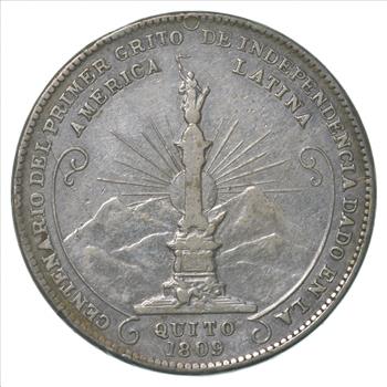 1909 1809 Ecuador Latin American First Cry Of Independence Silver Medal
