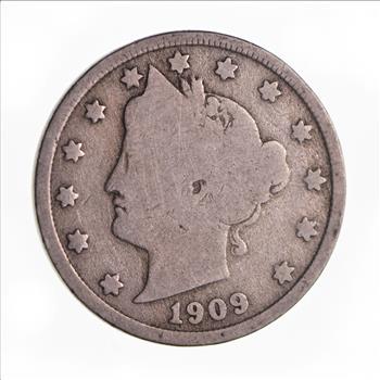 1909 Liberty Head V Nickel - Circulated Condition - Over 100 Years Old!