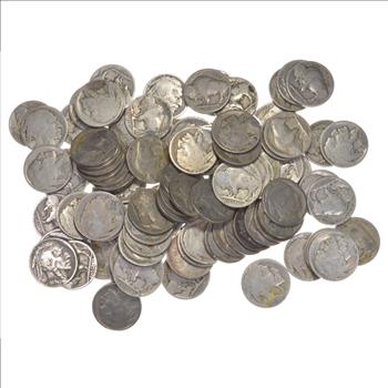 1913-1938 Buffalo Nickel 2.5 Rolls 100 Coin Lot Collection Bulk