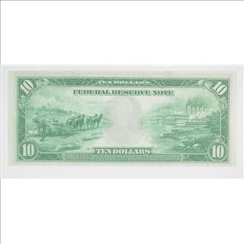 1914 $10 Federal Reserve Note - New York, NY - Horse Blanket