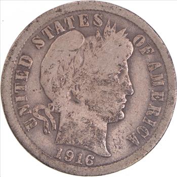 1916 Barber Liberty 90% Silver United States Dime