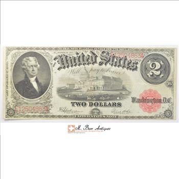1917 $2.00 Red Seal United States Large Size Horseblanket Note