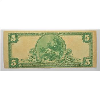 1918 $5.00 Charter #: 252 Blue Seal First National Bank At Pittsburgh, PA Large Size Horseblanket Note