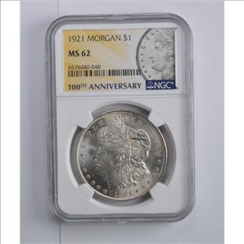 1921 - MS62 Morgan Silver Dollar Special 2021 100th Label NGC