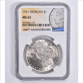 1921 - MS62 Morgan Silver Dollar Special 2021 100th Label NGC