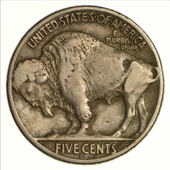1921-S Buffalo Indian Head Nickel - Circulated