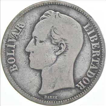 1924 Venezuela 5 Bolivares Estate Coin Collection