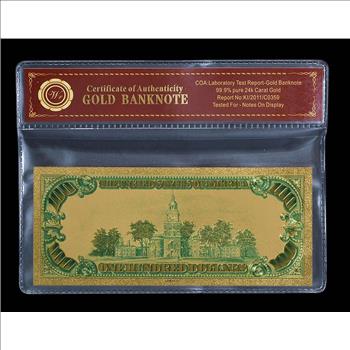 1928 US Gold Foil $100- Beautifully Displayed Replica Bank Note