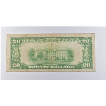1929 $20 Fairmont, WV US National Currency Note 13811