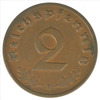 1937 Nazi Germany 2 Reichspfennig