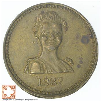 1937 Woman Portrait Token