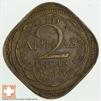 1943 British India 2 Annas