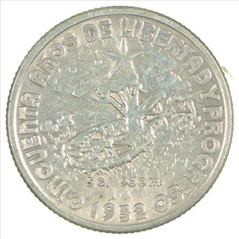 1952 Cuba 20 Centavos Silver Coin