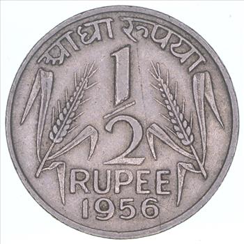 1956 India 1/2 Rupee