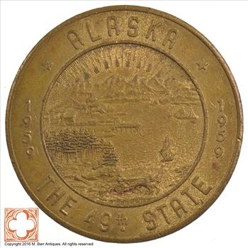 1959 Alaska 49th State Souvenir Money Token Coin