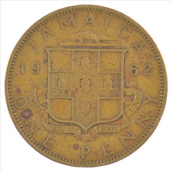 1962 Jamaica One Penny Queen Elizabeth II /J4144