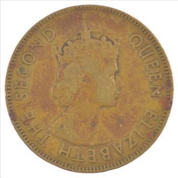 1962 Jamaica One Penny Queen Elizabeth II /J4144