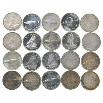 1967 & 1968 SILVER Canadian Canada Silver Dimes Lot $2 Face Dime Bullion 2/5 Roll