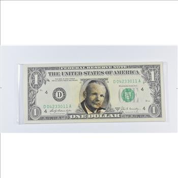 1969-B Neil Armstrong Colorized Overlay Limited Edition 1 FRN Note Novelty