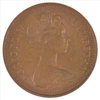1971 Great Britain One New Penny Queen Elizabeth II