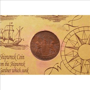 Genuine 1808 East India Company 10 Cash Coin Shipwreck Coin From the Shipwreck of Admiral Gardner January of 1809 (1994)